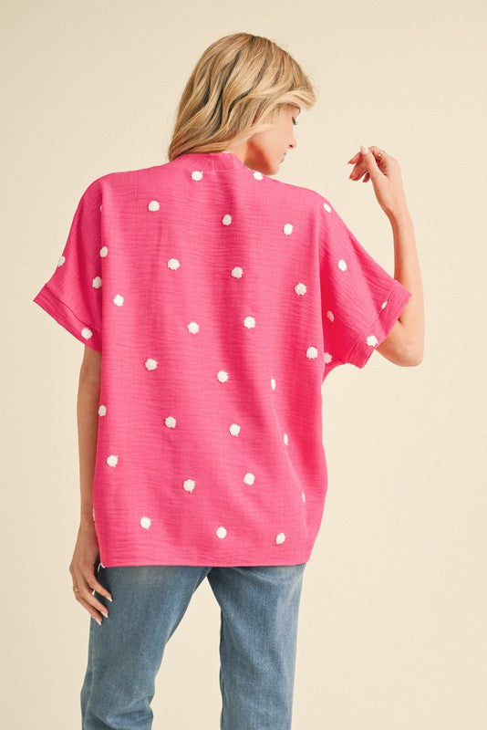 "Chasely" Dot Blouse, 2 colors - The Katie Grace Boutique