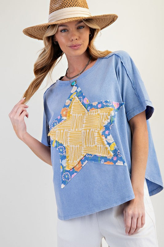 "Stella" Star Applique' Top - The Katie Grace Boutique