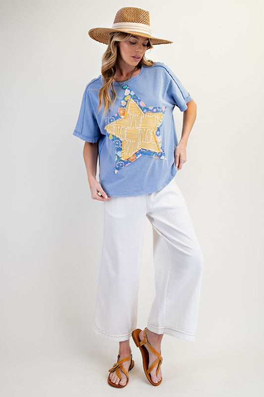 "Stella" Star Applique' Top - The Katie Grace Boutique