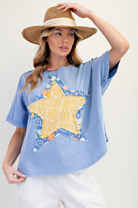 "Stella" Star Applique' Top - The Katie Grace Boutique