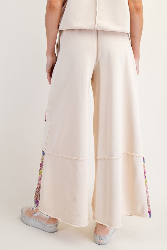"Elsie" Applique' Wide Leg Pant