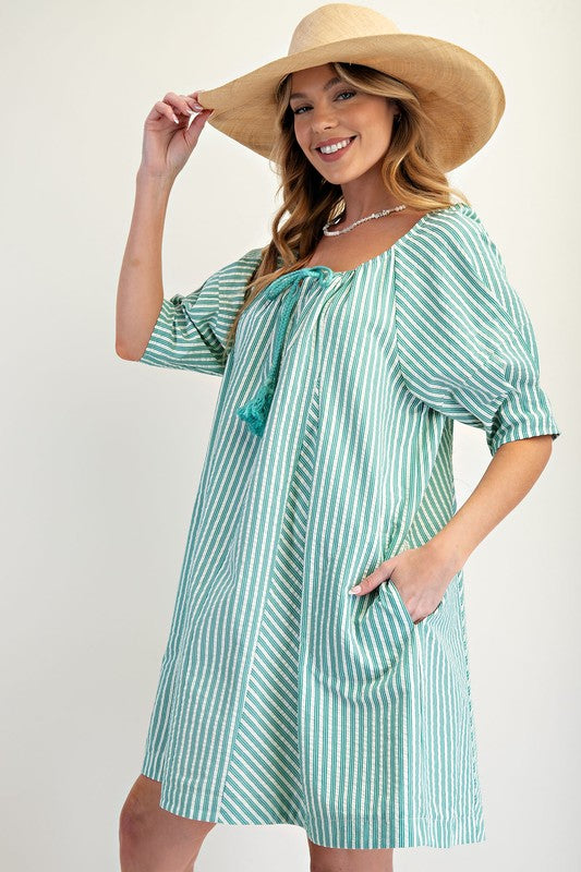 "Sienna" Striped Dress - The Katie Grace Boutique