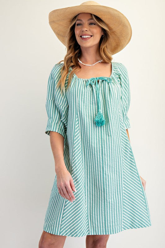 "Sienna" Striped Dress - The Katie Grace Boutique