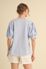 "Savanna" Mineral Washed V neck Top - The Katie Grace Boutique