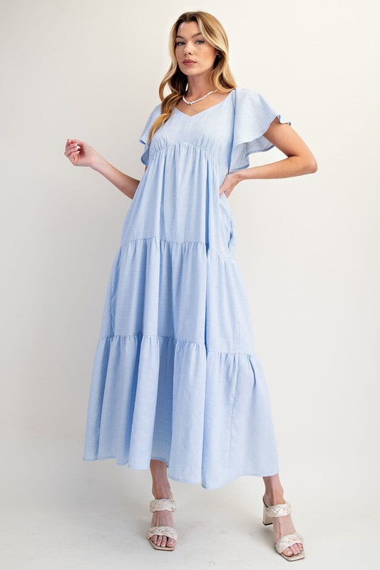 "Tessie" Flutter Sleeve Dress, 3 colors - The Katie Grace Boutique