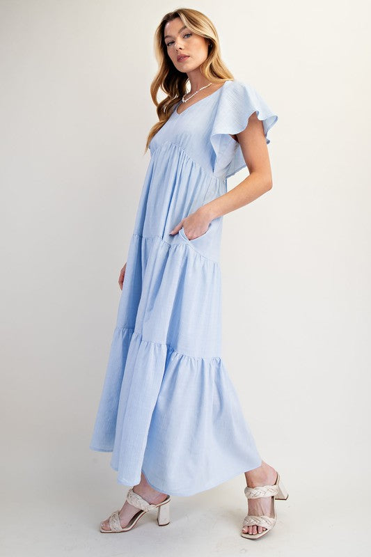 "Tessie" Flutter Sleeve Dress, 3 colors - The Katie Grace Boutique