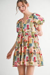 "Stephanie" Vase Motif Dress - The Katie Grace Boutique