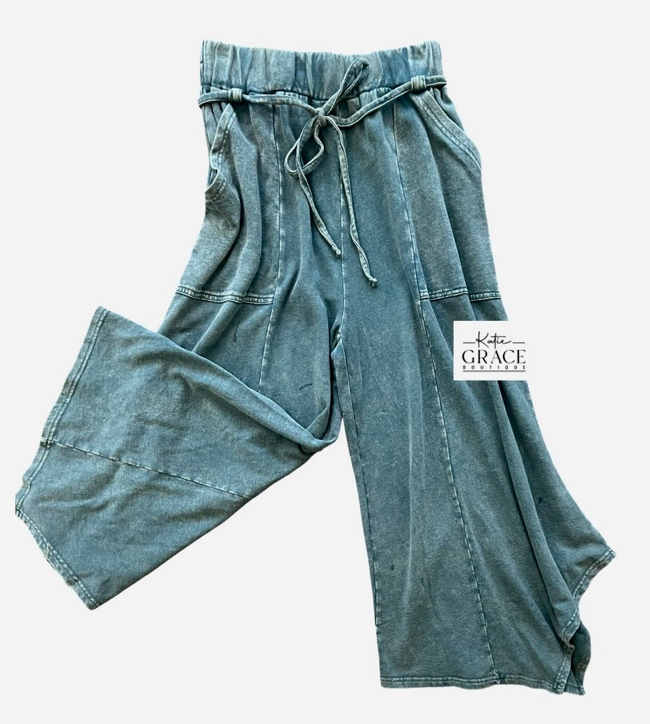 "Jayla" Mineral Washed Pants - The Katie Grace Boutique