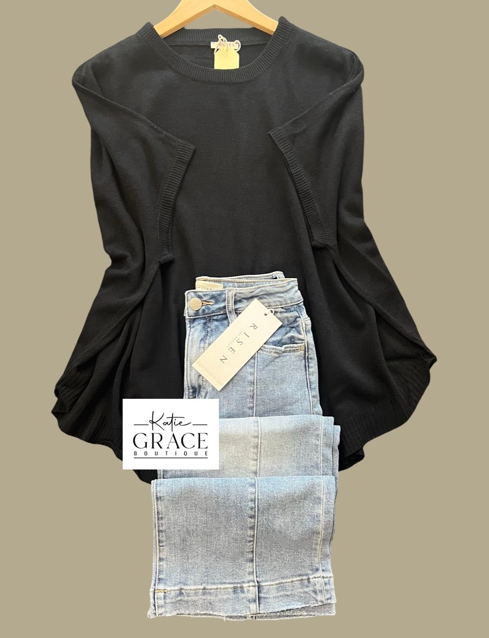 "Emilia" Dolman Sweater, Black