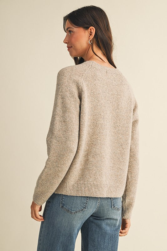"Trudy" Textured Flower Embroidered Sweater - The Katie Grace Boutique