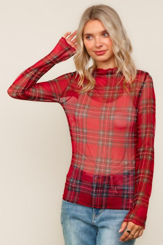 "Taylor" Sheer Christmas Plaid