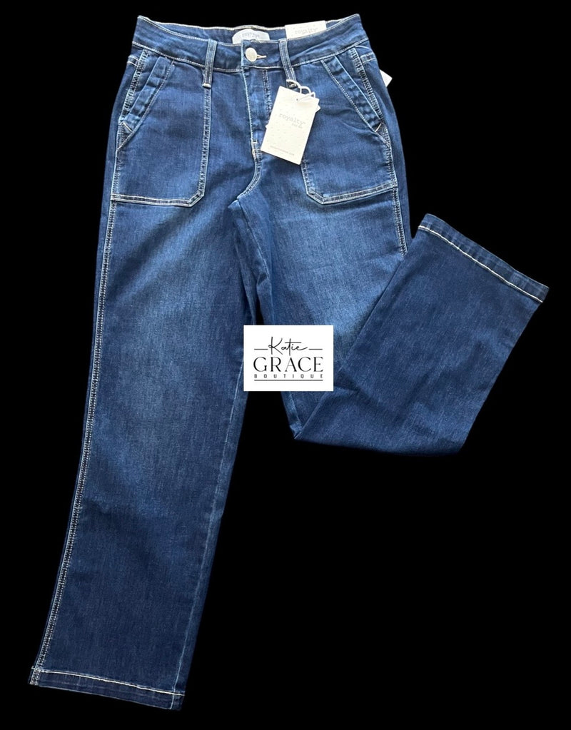 "Monica" High Rise Wide Leg Jeans - The Katie Grace Boutique