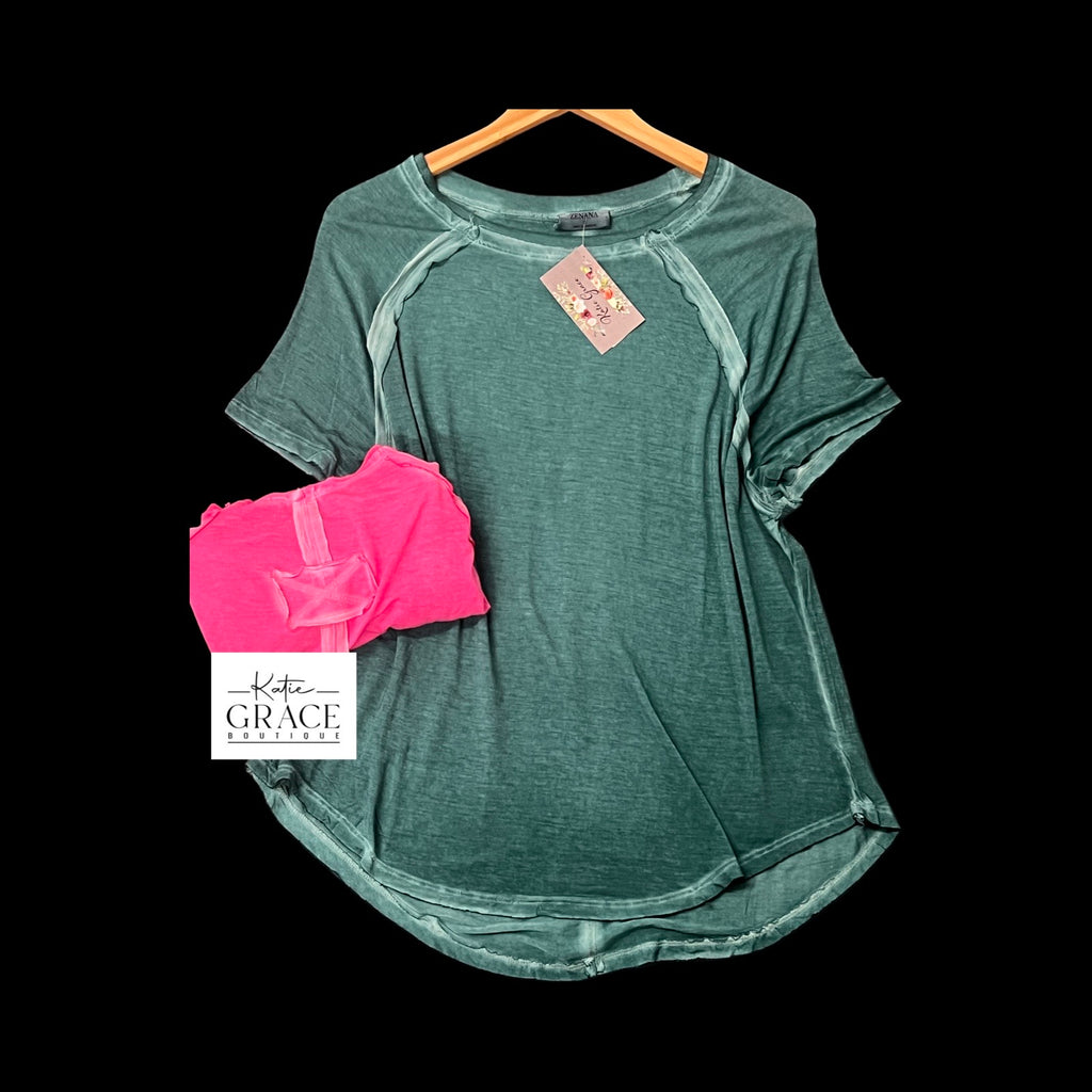 "Bethany" Mineral Washed Tee, 2 colors - The Katie Grace Boutique