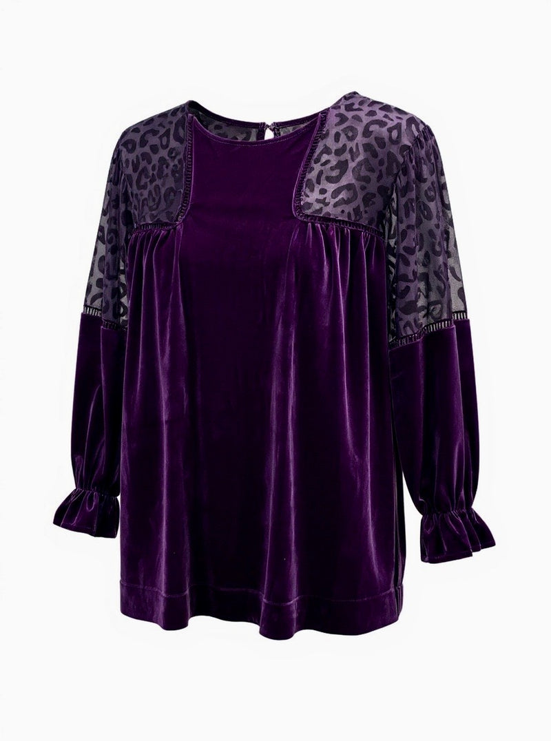 "Melissa"  Velvet Blouse - The Katie Grace Boutique