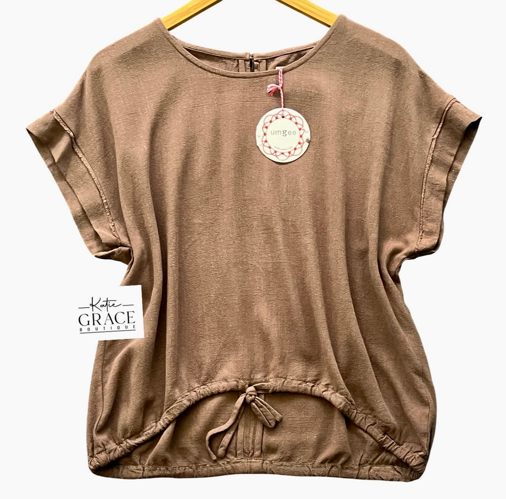 "Allie" Linen Blend Top - The Katie Grace Boutique