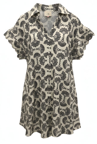 "Clara" Scalloped  Detail Dress