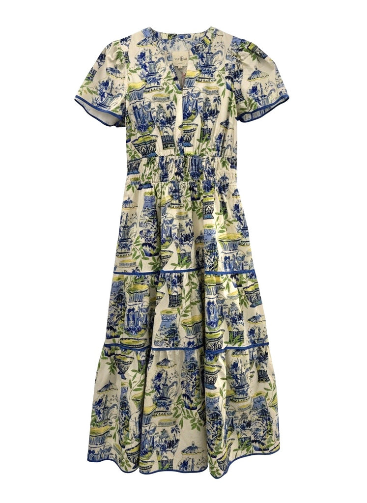 "Madeline" Vase Print Dress - The Katie Grace Boutique