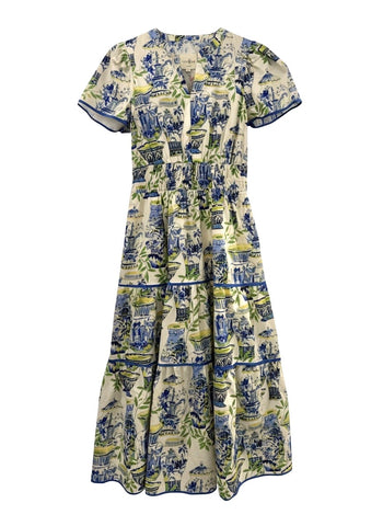 "Madeline" Vase Print Dress - The Katie Grace Boutique