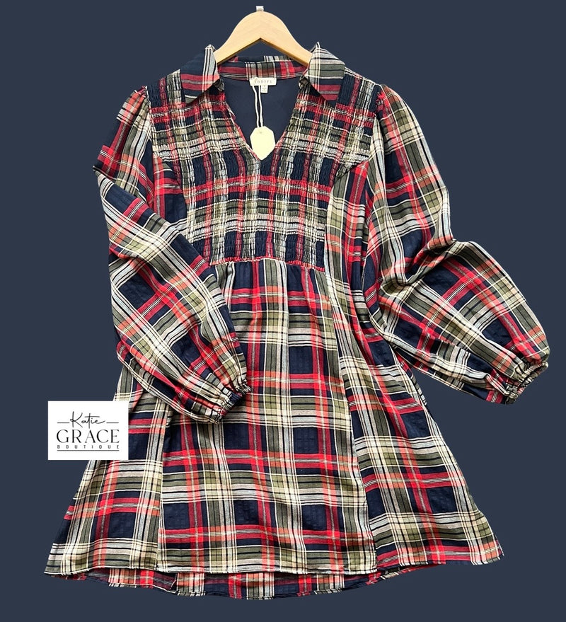 "Trina" Plaid Dress - The Katie Grace Boutique