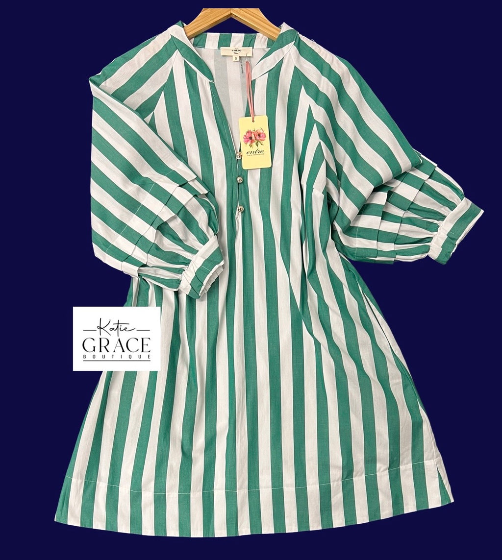 "Amelia" Striped Dress - The Katie Grace Boutique