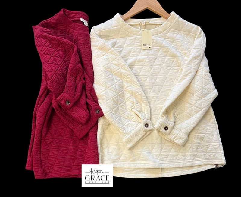 "Elise" Quilted Top, 2 colors