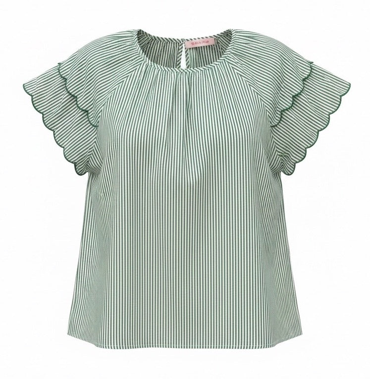 "Greenleigh" Striped Blouse - The Katie Grace Boutique