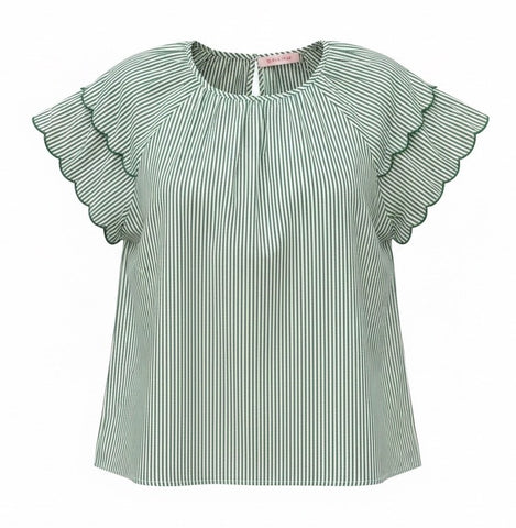 "Greenleigh" Striped Blouse - The Katie Grace Boutique