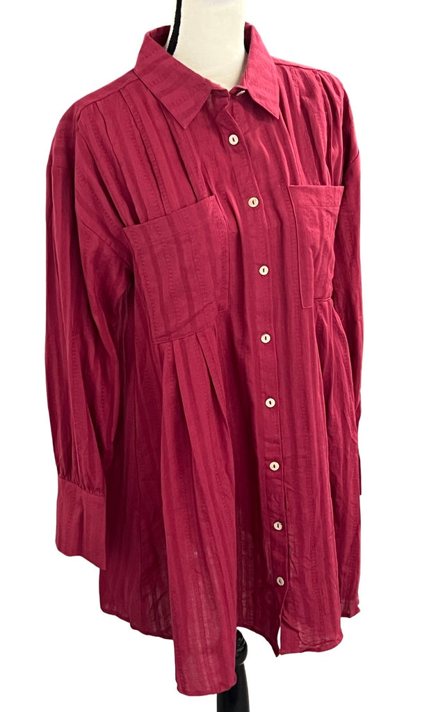 "Terri" Button Down Shirt Dress - The Katie Grace Boutique