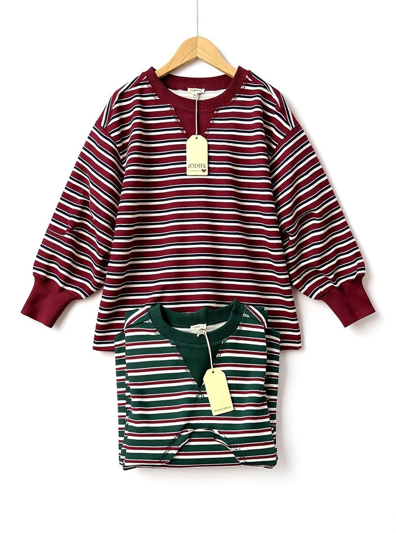 "Kelso" Thermal Striped Pullover, 2 colors