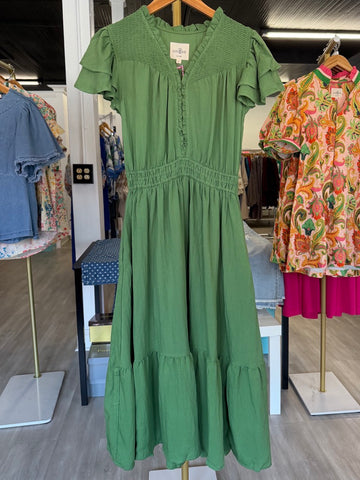 "Ivey" Ruffled Sleeve Dress