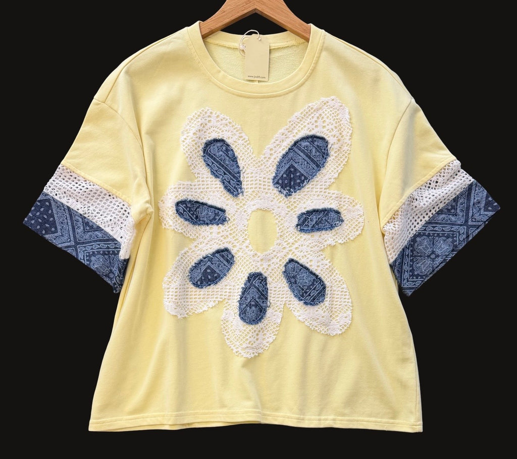 "Mallory" Applique' Top - The Katie Grace Boutique