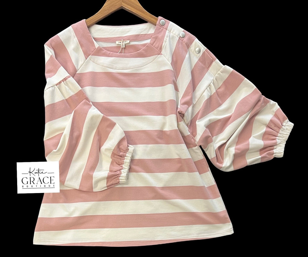 "Evie" Striped Top - The Katie Grace Boutique