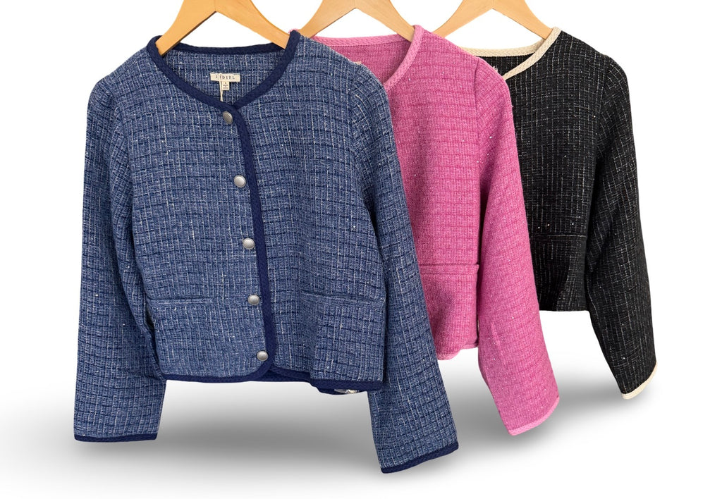 "Vale" Soft Tweed Jacket, 3 colors
