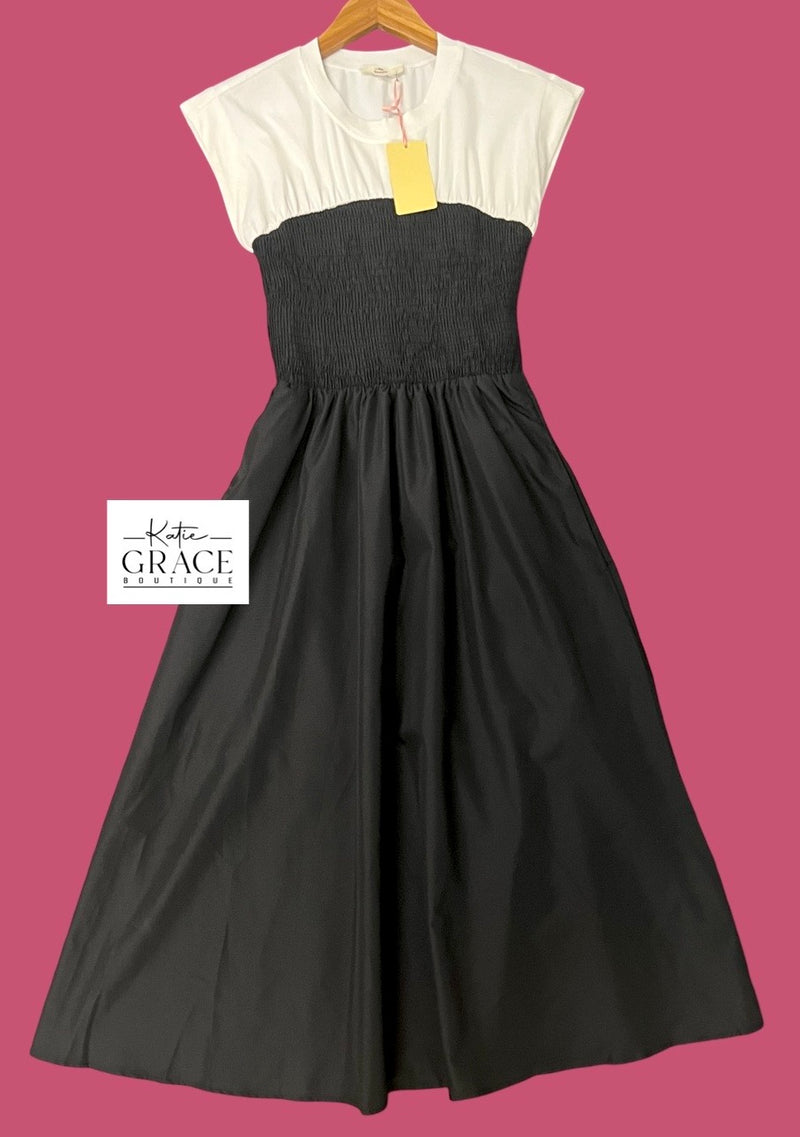 "Evelyn" Color Block Dress - The Katie Grace Boutique