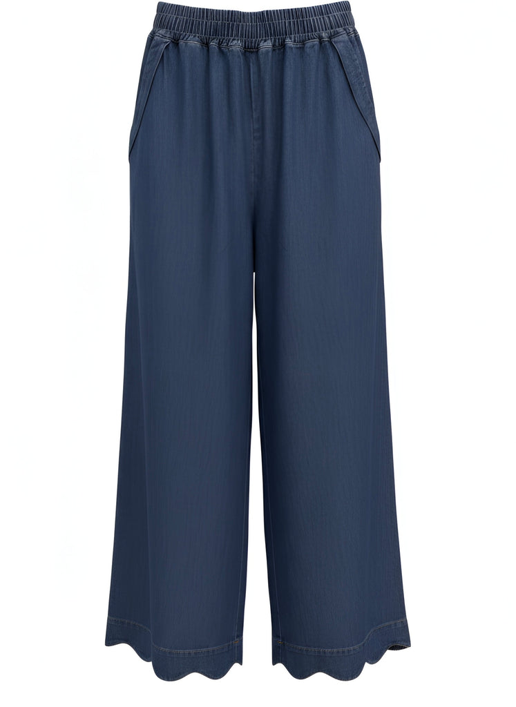 "Ava" Scalloped Wide Jeans