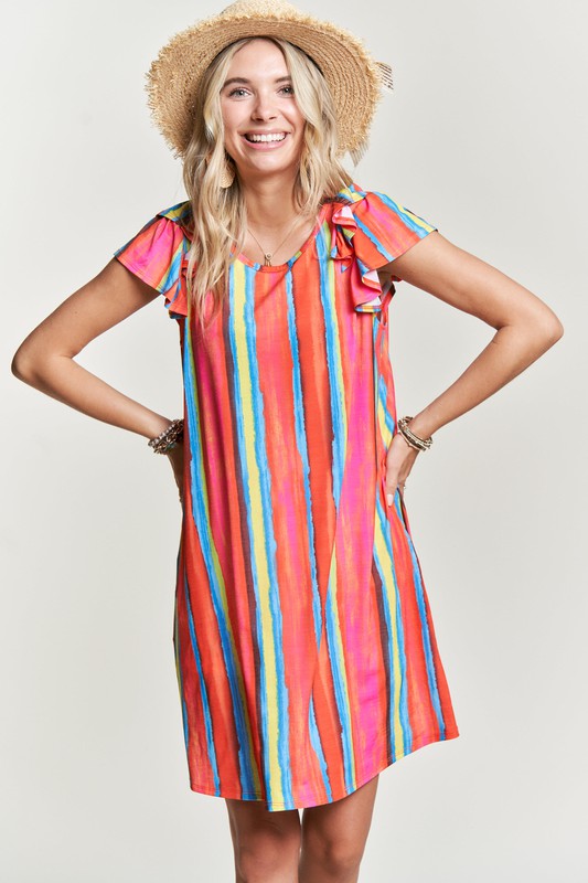 Last One! “Cate" Striped Dress
