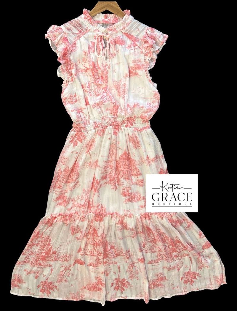 "Laura" Toile Dress - The Katie Grace Boutique