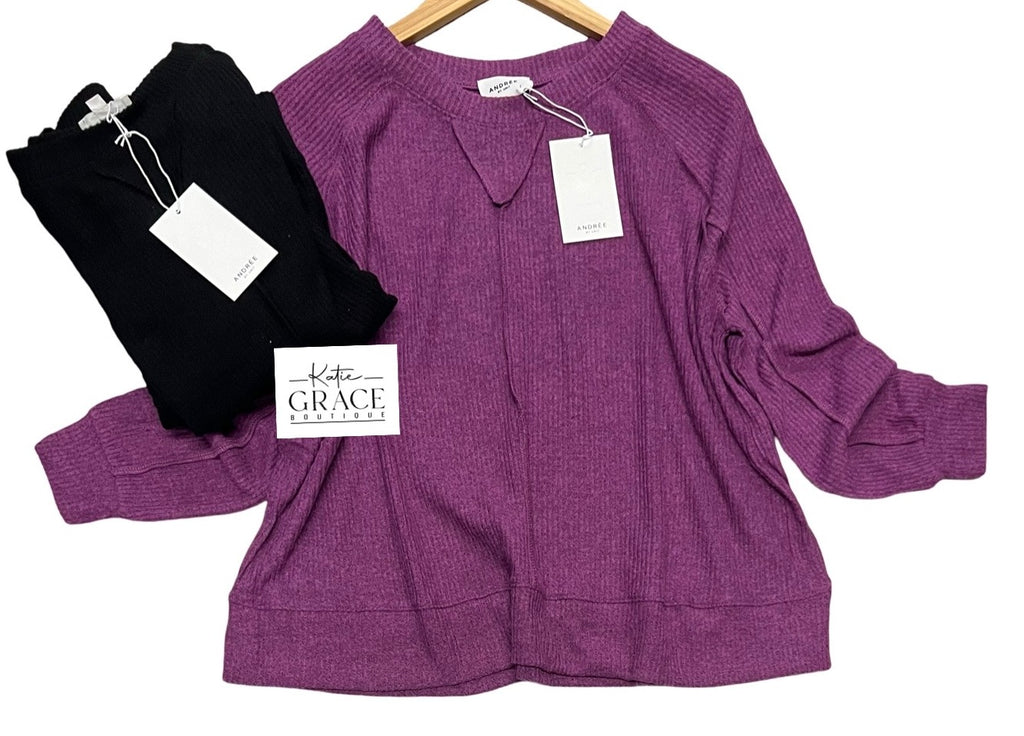 "Skylar" Hacci Knit Top, 2 colors - The Katie Grace Boutique