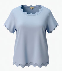 "Nelah" Scalloped Knit Top, 2 colors - The Katie Grace Boutique