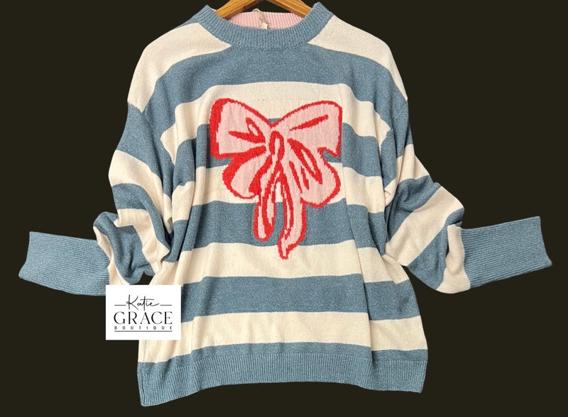 "Nichole" Striped Sweater - The Katie Grace Boutique