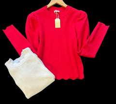 "Noelle" Ribbed Fitted Sweater, 2 colors - The Katie Grace Boutique