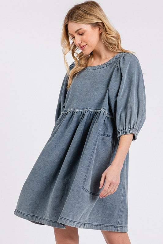 "Nora" Denim Dress - The Katie Grace Boutique