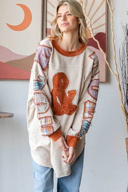 "Leona" Rock N' Roll Tunic, Oatmeal