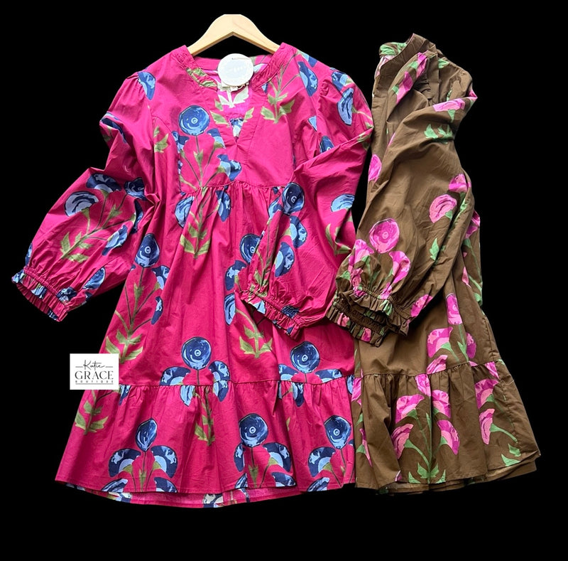 "Jennifer" Floral Dress, 2 colors. Plus