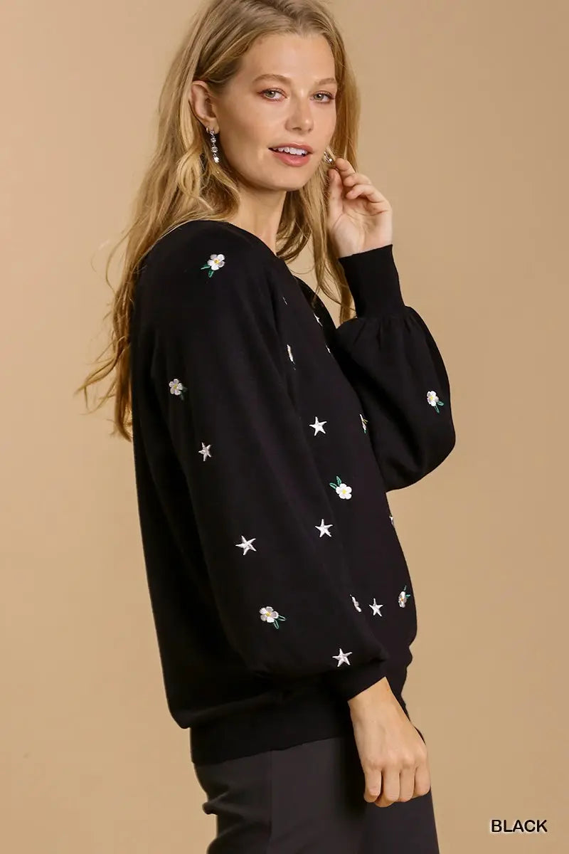 "Eva" Embroidered Sweater