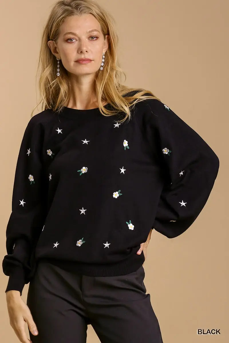 "Eva" Embroidered Sweater