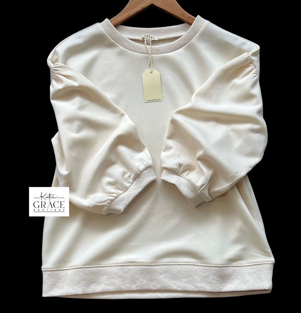 "Haley" Luxe Knit Top, Ecru - The Katie Grace Boutique