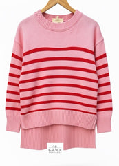 "Candi" Striped Sweater - The Katie Grace Boutique