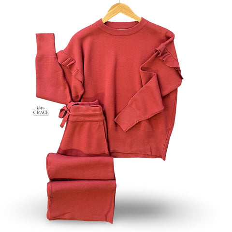 "Caroline" Matching Separates, Marsala - The Katie Grace Boutique