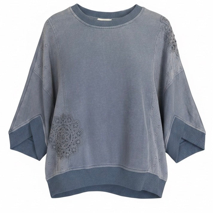 "Percy" Mineral Washed Top, Blue